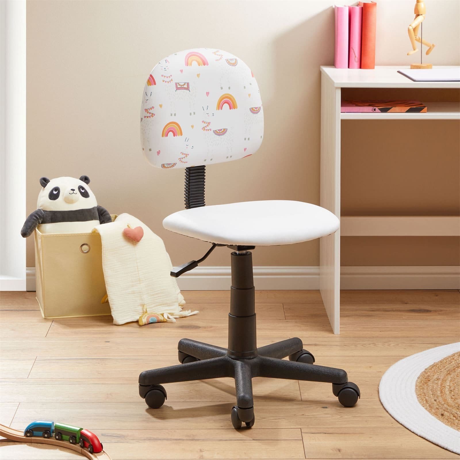 CARO-Möbel Drehstuhl ALPACA Weiß Kunstleder Kinderstuhl höhenverstellbar - Bild 2