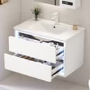 Flieks Waschtischunterschrank mit LED-Sensor & Waschbecken Weiß Bild 2
