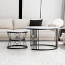 HAUSS SPOLE Couchtisch 2er-Satztisch Schwarz Stapelbar Modern Bild 2