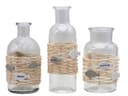 ZauberDeko Tischvase Set 3-tlg. Creme Glas Fisch Deko Bild 2