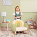 HOMCOM Kindersessel Schaukelstuhl Grün Lammfell-Imitat Bild 2