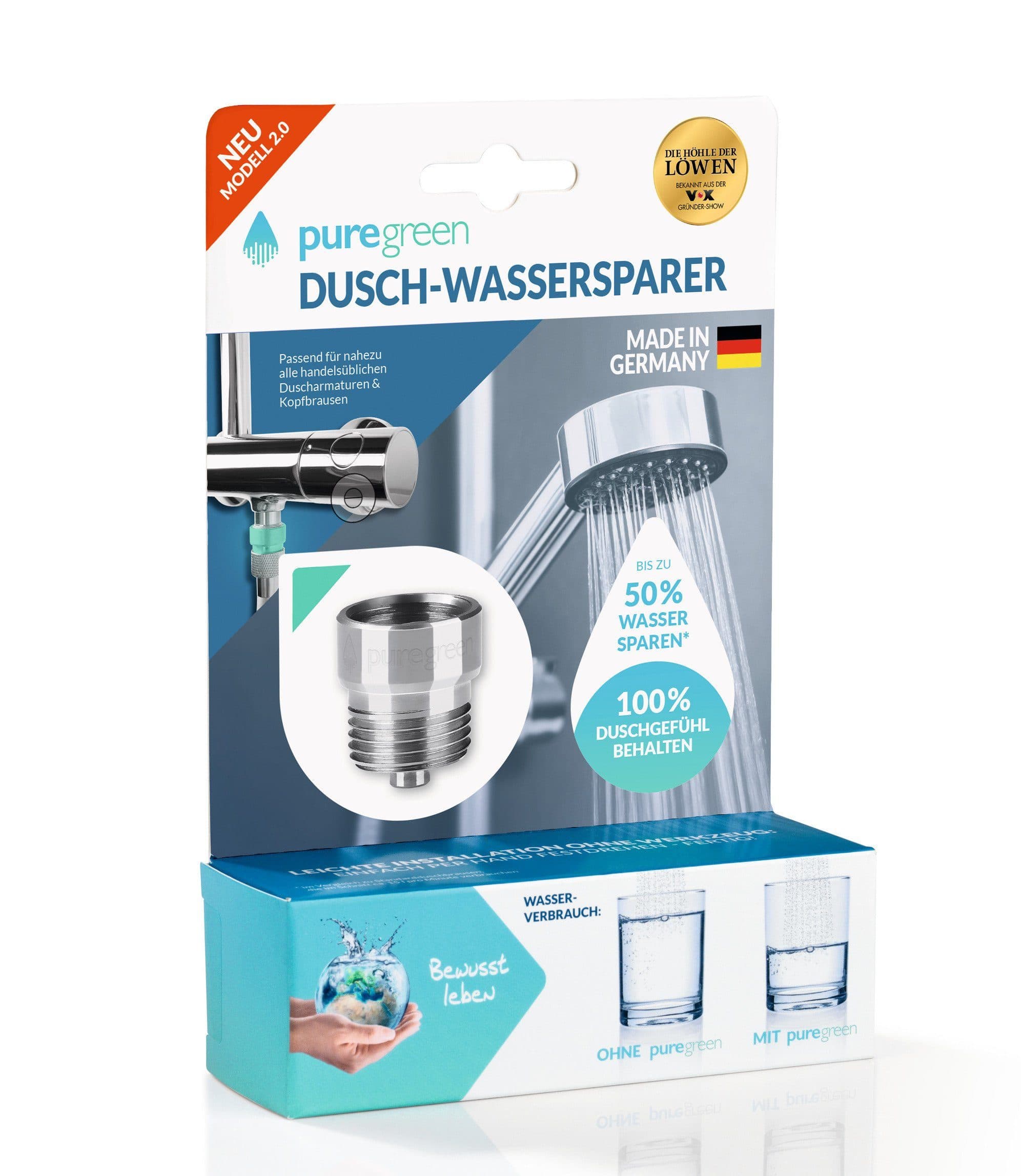 puregreen Handbrause Wassersparer Dusche Made in Germany