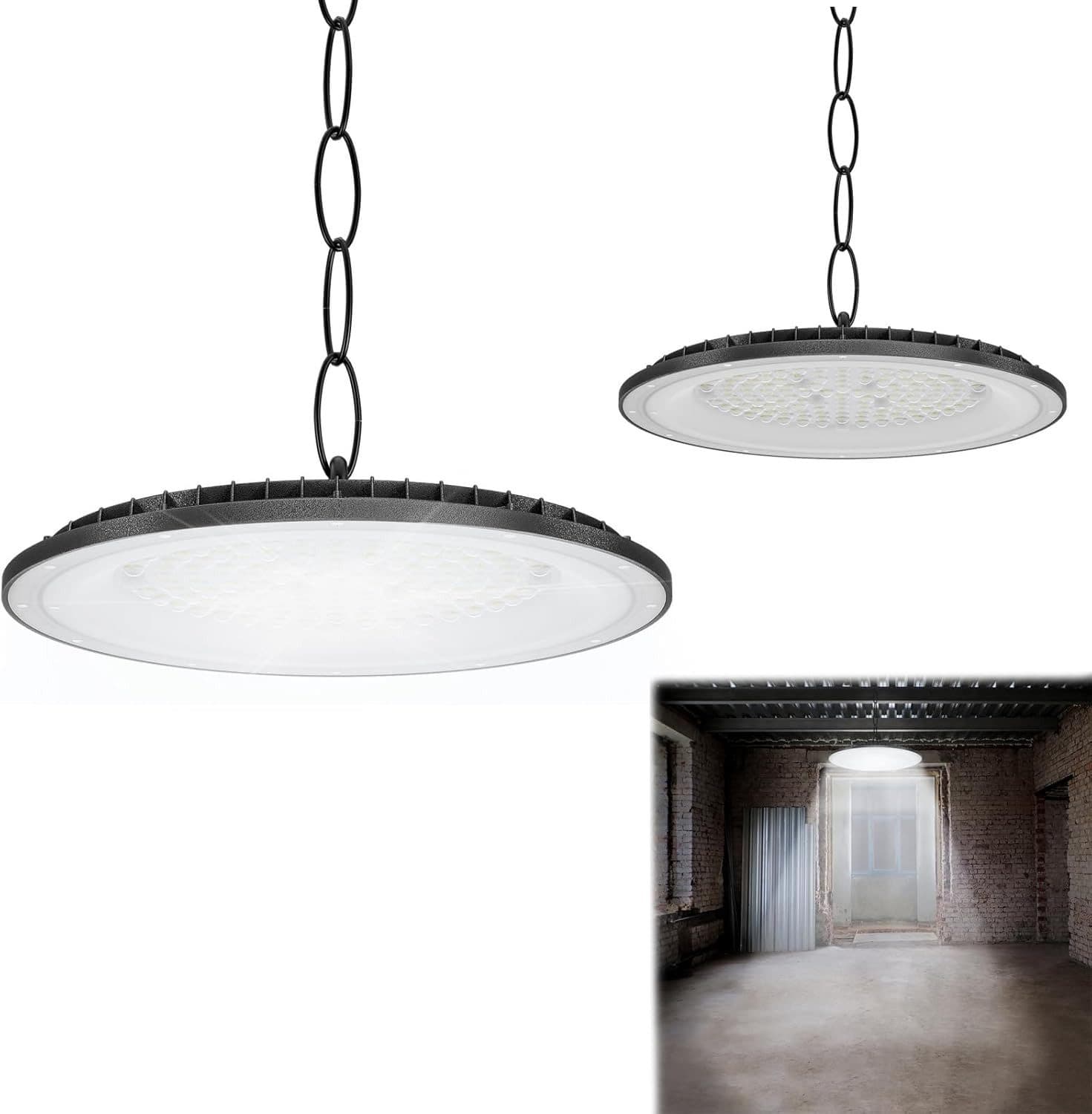 FIVMEN LED Deckenleuchte Industrie 200W-500W UFO Hallenstrahler Kaltweiß - Bild 2