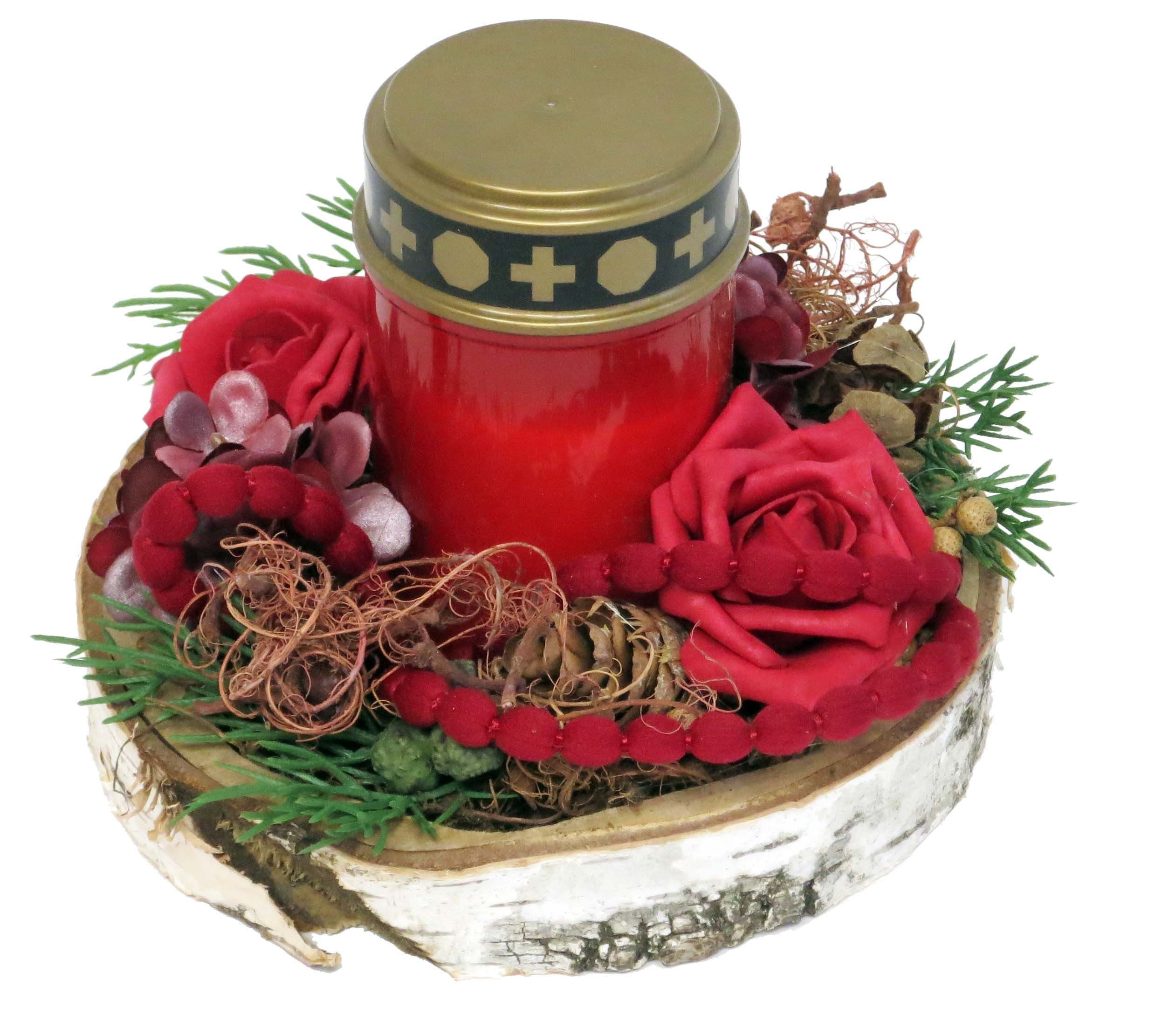 CreaFlor Home Grabschmuck Handarbeit Rot Trockenblumen