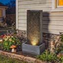 Outsunny Gartenbrunnen mit LED Beleuchtung Grau Bild 2