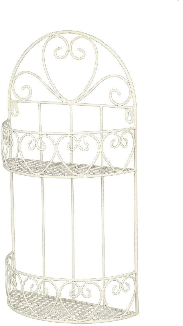 Ambiente Haus Wandregal rund antikweiss Metall Deko