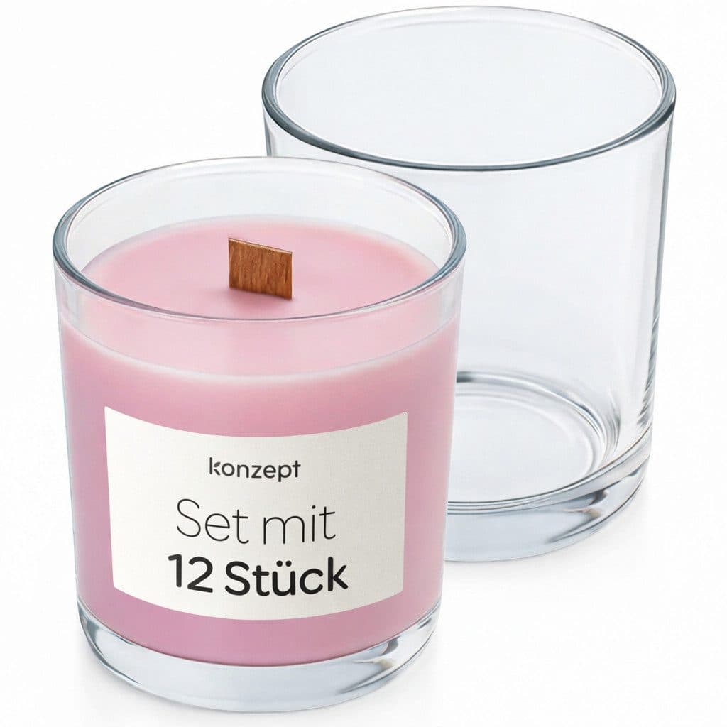 KONZEPT Teelichthalter 12er Set 180 ml Glas Zylindrisch - Bild 2