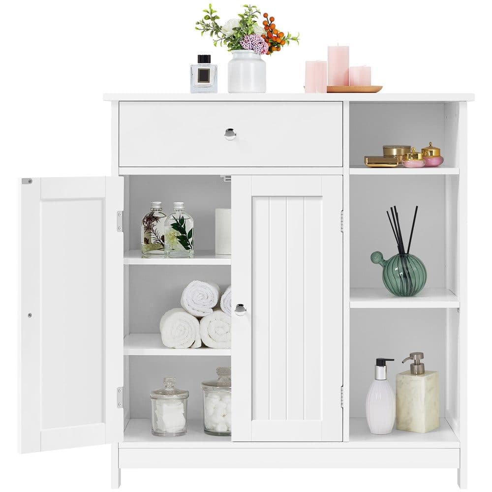 Yaheetech Badezimmerschrank Weiß mit Schublade & verstellbaren Böden - Bild 2