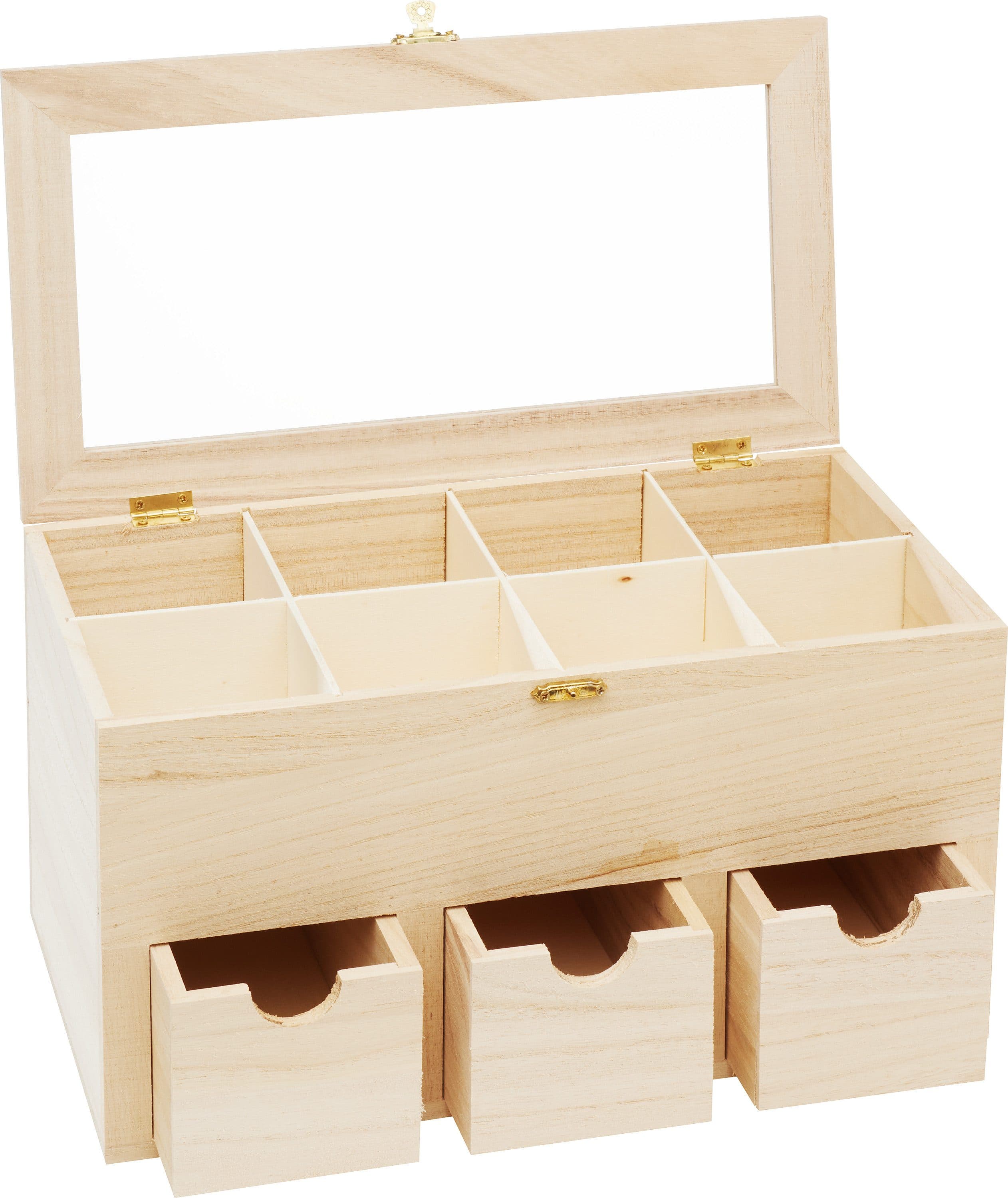 VBS Aufbewahrungsbox für Tee 4 Stk. mit Sichtfenster