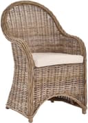 Krines Home Esszimmersessel Rattan mit Armlehne Grau Natur Bild 2