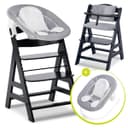 Hauck Hochstuhl Alpha Plus Black Newborn Set Schwarz/Grau Holz Bild 2