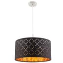 Globo Hängeleuchte Clarke Schwarz Gold Metall Textil Bild 2