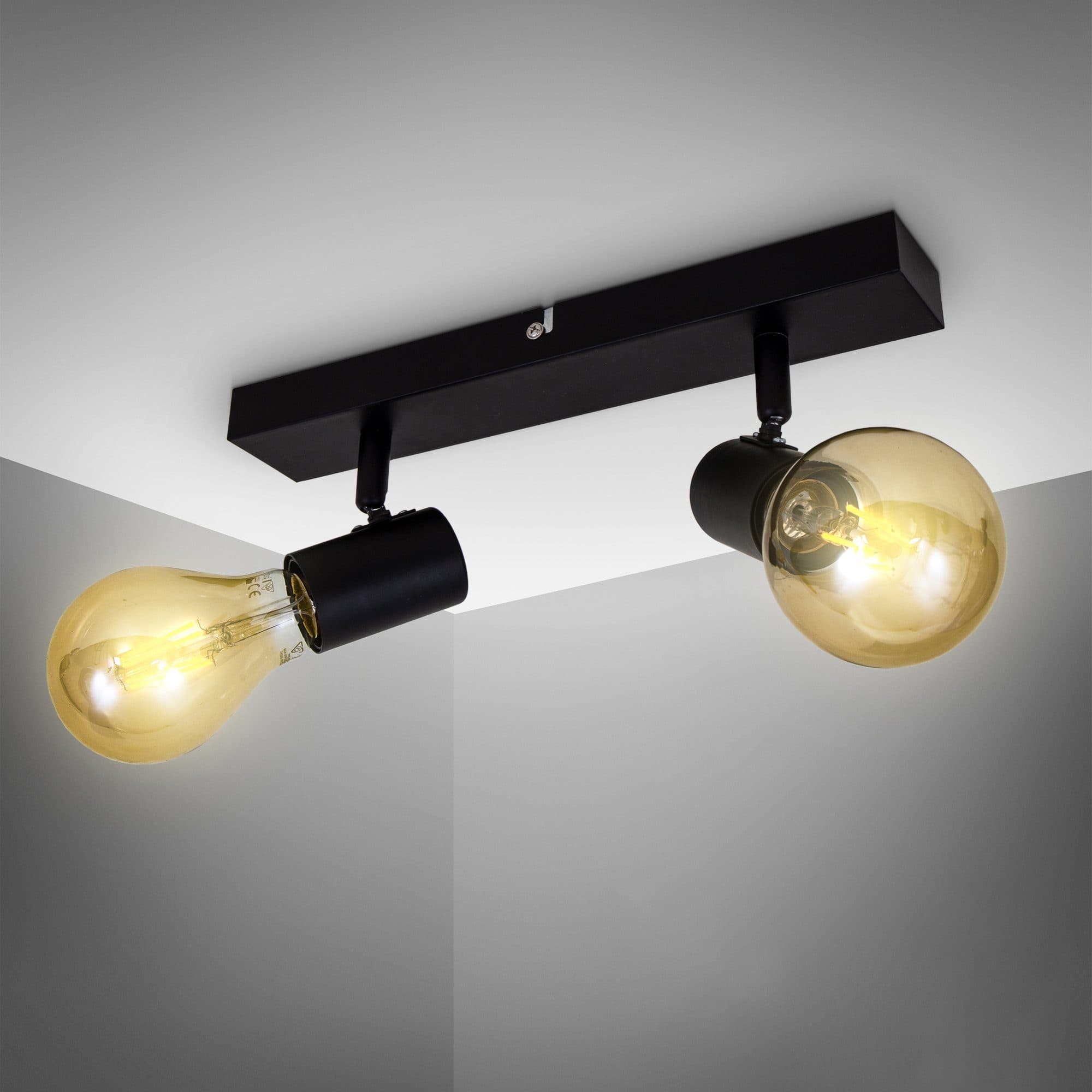 B.K.LICHT LED Deckenspots Schwarz 2-flammig Industriestil - Bild 2