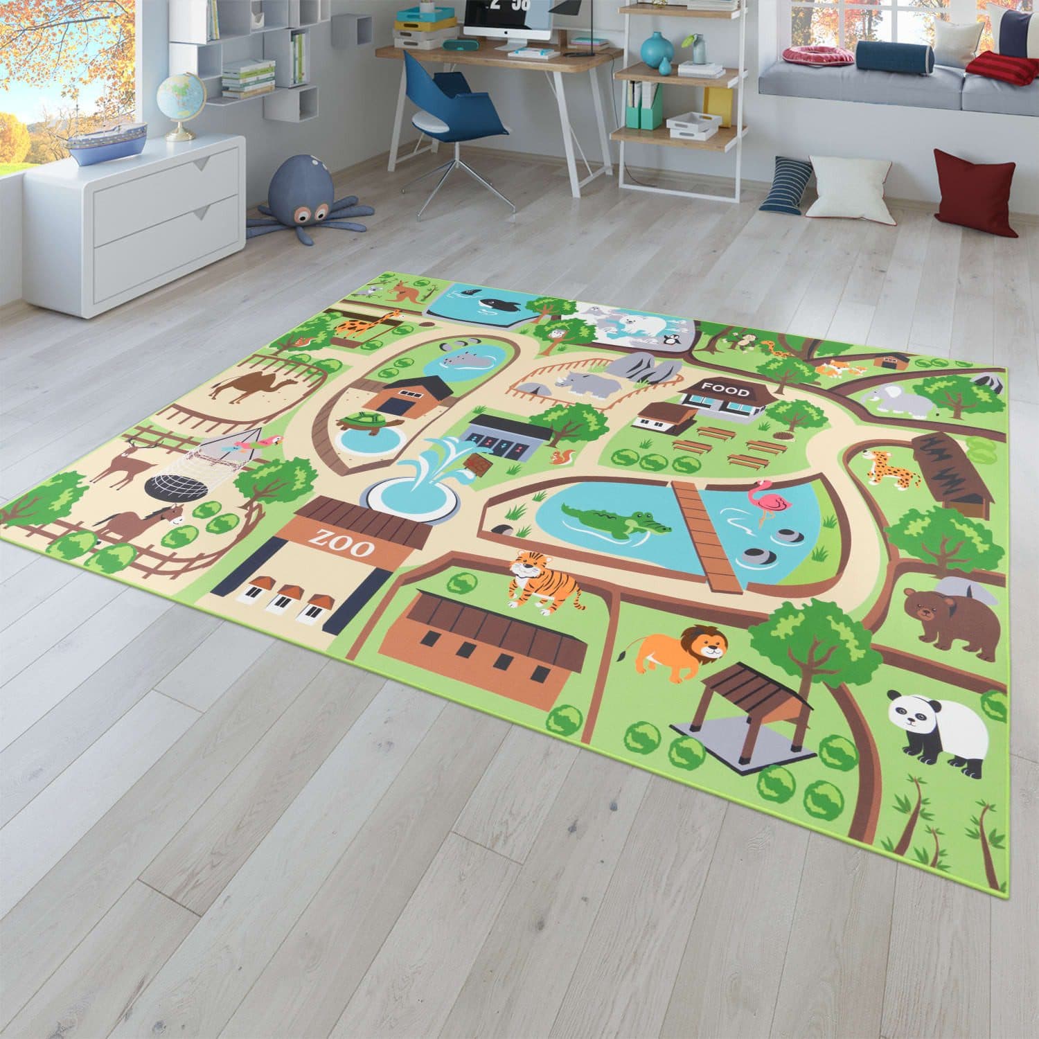 TT Home Kinderzimmer-Teppich Beige Polyamid Kurzflor - Bild 2