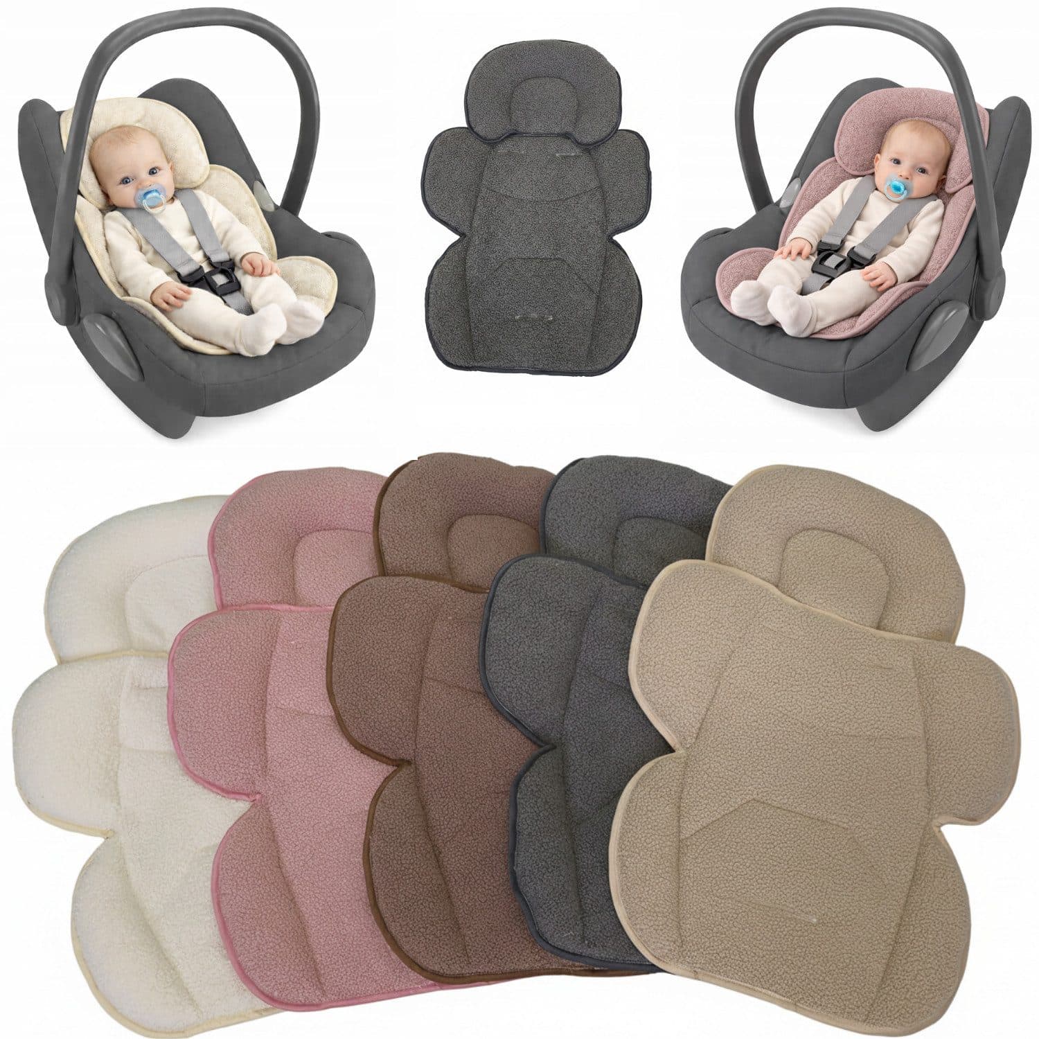 Primawela Sitzverkleinerer Bouclé Braun Einlage für Babyschale Auto - Bild 2