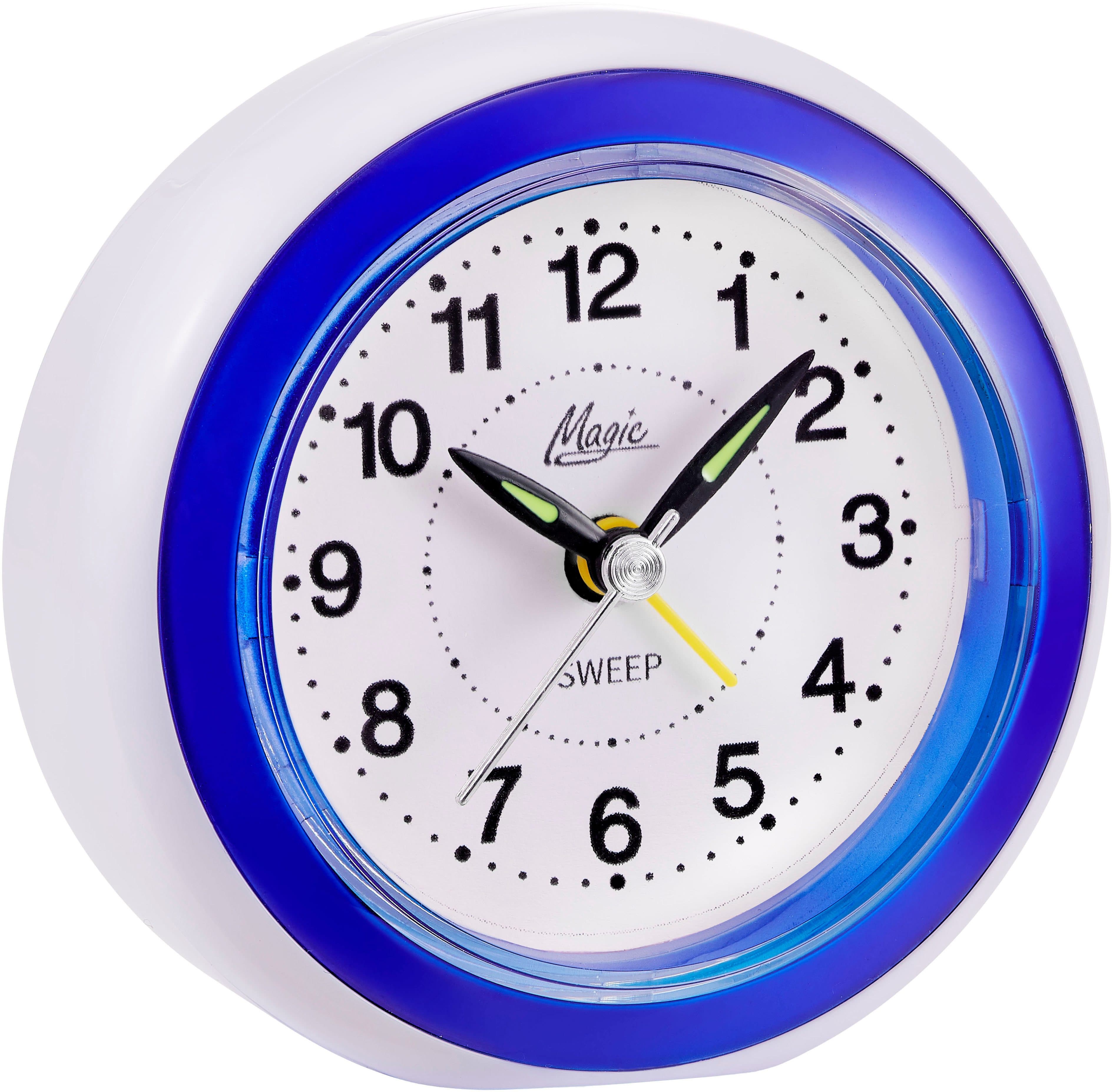 Atlanta Quarzwecker Blau-Weiß Analog Leuchtzeiger Weckwiederholung