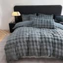 wohnTRAUM24 Winter Plüsch Bettwäsche 135x200 aus Flauschig Kaninchenfellimitat, Microfaser, Biber Bettbezug mit Reißverschluss, Cashmere-Touch, kuschelig & weich Bild 2