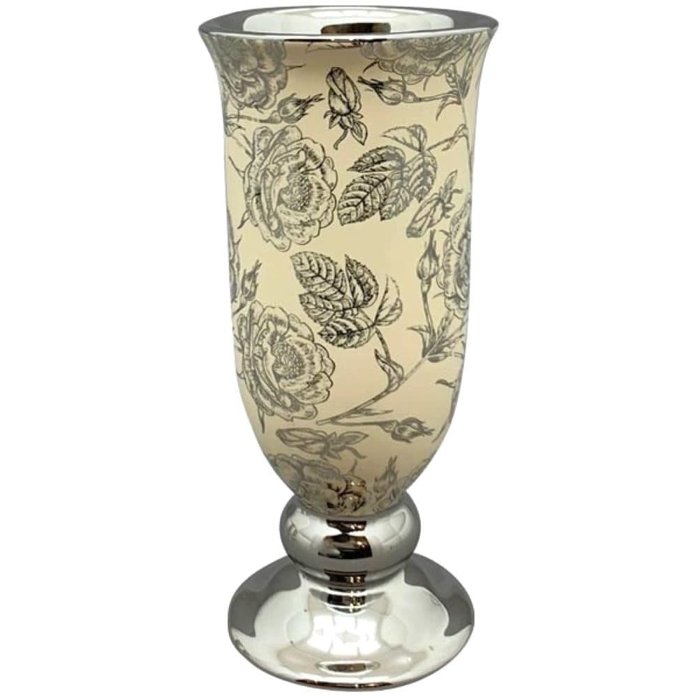 Exner GmbH Dekovase Pokal Beige Silber Keramik Barockstil