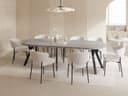 WFL GROUP Esstisch Twixy ausziehbar rund industrial mit schwarzen Holzbeinen Bild 2