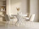 WFL GROUP Esstisch Clara White Rund Ausziehbar Loft-Stil Bild 2