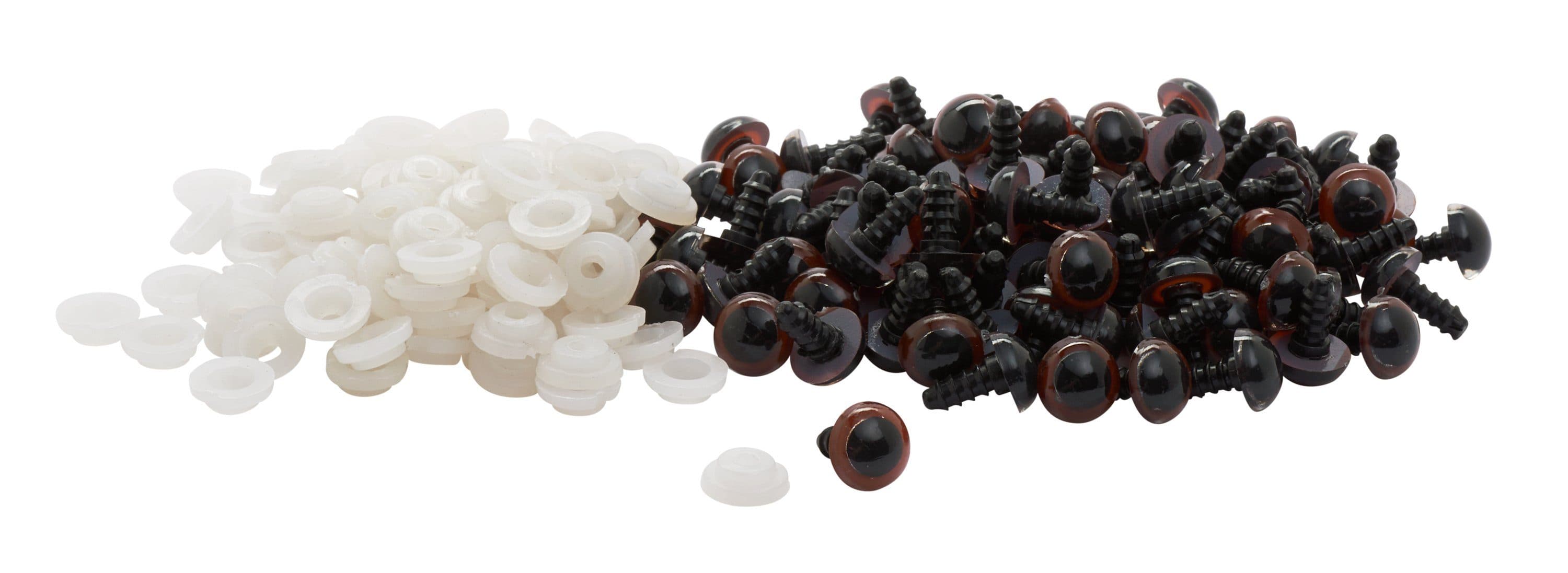 VBS XXL Kuscheltier Bärenaugen Sicherheitsverschluss 100 Stück Braun