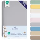BARBONS Spannbettlaken 60x120 Baby Jersey 100% Baumwolle Grau Bild 2