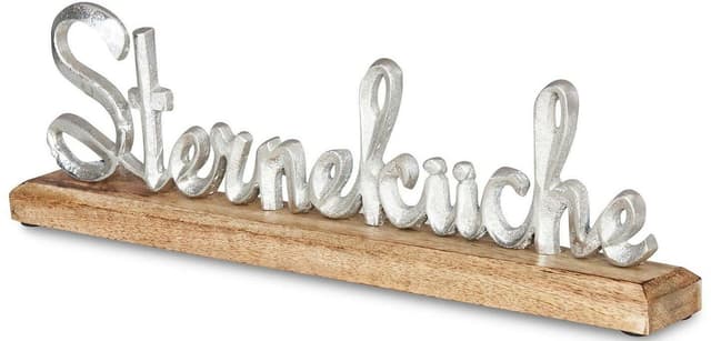 NOOR LIVING Deko-Schriftzug Sterneküche aus Holz und Aluminium