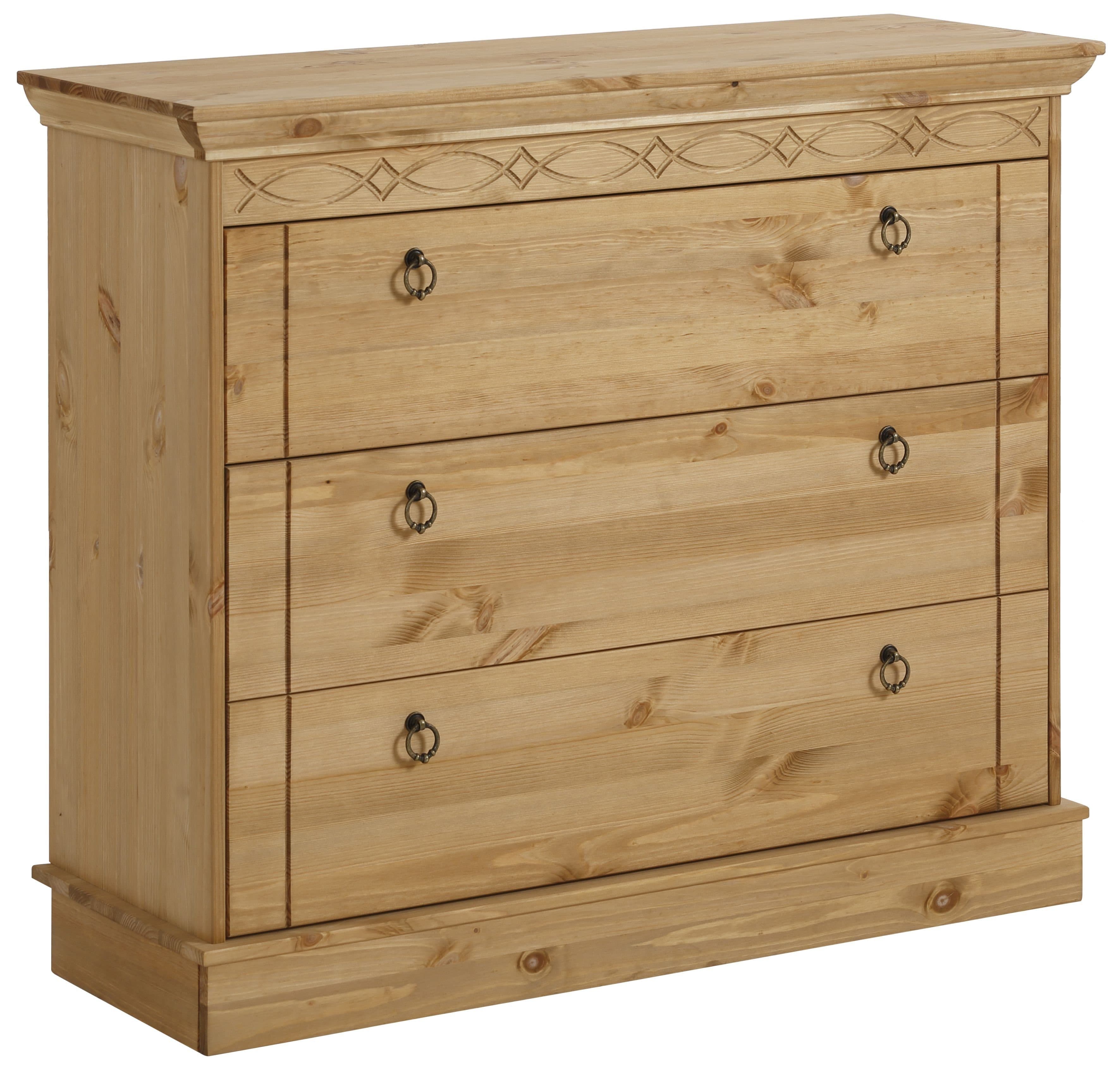 OTTO HOME Indra Schubkastenkommode Massivholz Kiefer Beige 3 Schubladen - Bild 2