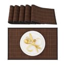 relaxdays Platzset 6er Set Bambus Braun Schwarz Bild 2