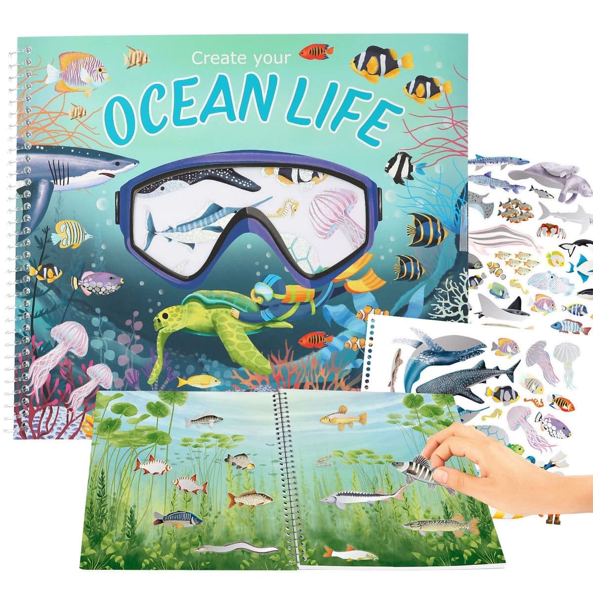 Depesche Create your Ocean Life Stickerbuch mit Holofolien-Stickern
