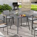 Outsunny Gartentisch Grau Wetterfest Stahlrahmen Bild 2