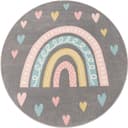 Paco Home Kinderteppich Nino 887, rund, Höhe: 13 mm, Kurzflor, Spielteppich, Motiv Regenbogen & Herzen, Kinderzimmer Bild 2