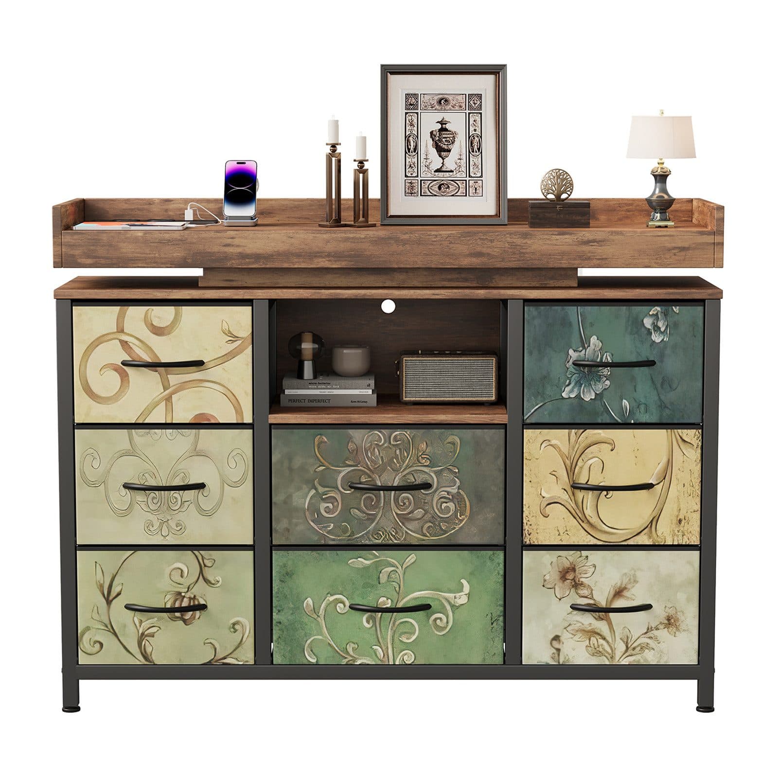 FUROKOY TV-Schrank Kommode 8 Schubladen Industrie-Design - Bild 2