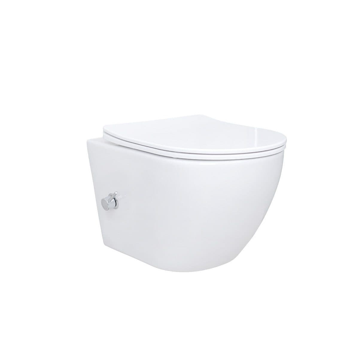 Aloni Tiefspül-WC mit Bidet-Funktion Weiß Spülrandlos Softclose - Bild 2