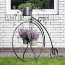 GartenHero Blumenständer Einrad Metall 3 Halterungen Schwarz Bild 2