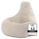 Icon Sitzsack Sessel mit Rückenlehne Cord Dalton Beige XXL Gaming Bild 2