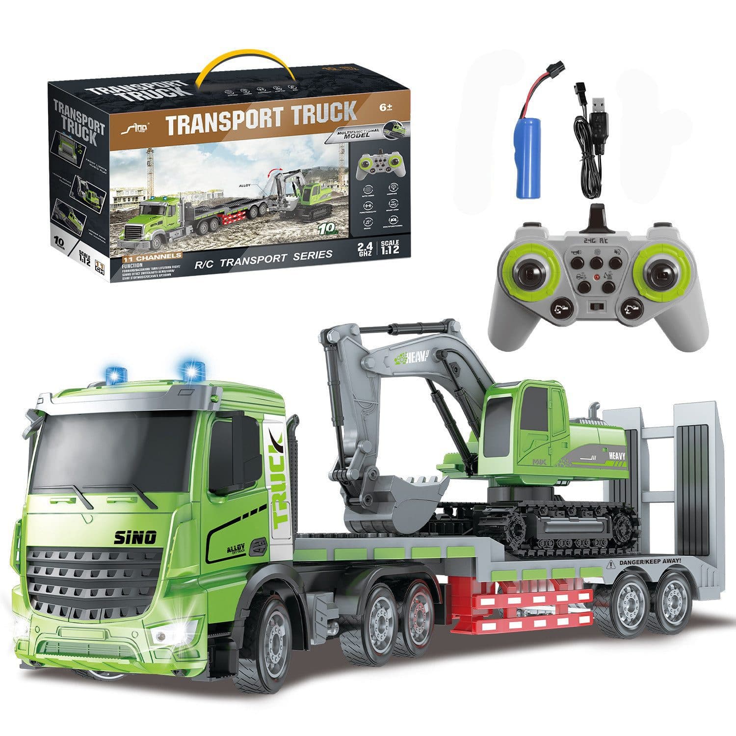 Esun RC-Auto RC LKW Spielzeug 1:12 Ferngesteuerter Truck & Bagger Set mit Lichtern - Bild 2