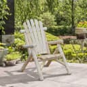 Outsunny Gartenstuhl Holz Hochlehner mit Armlehne Natur Bild 2