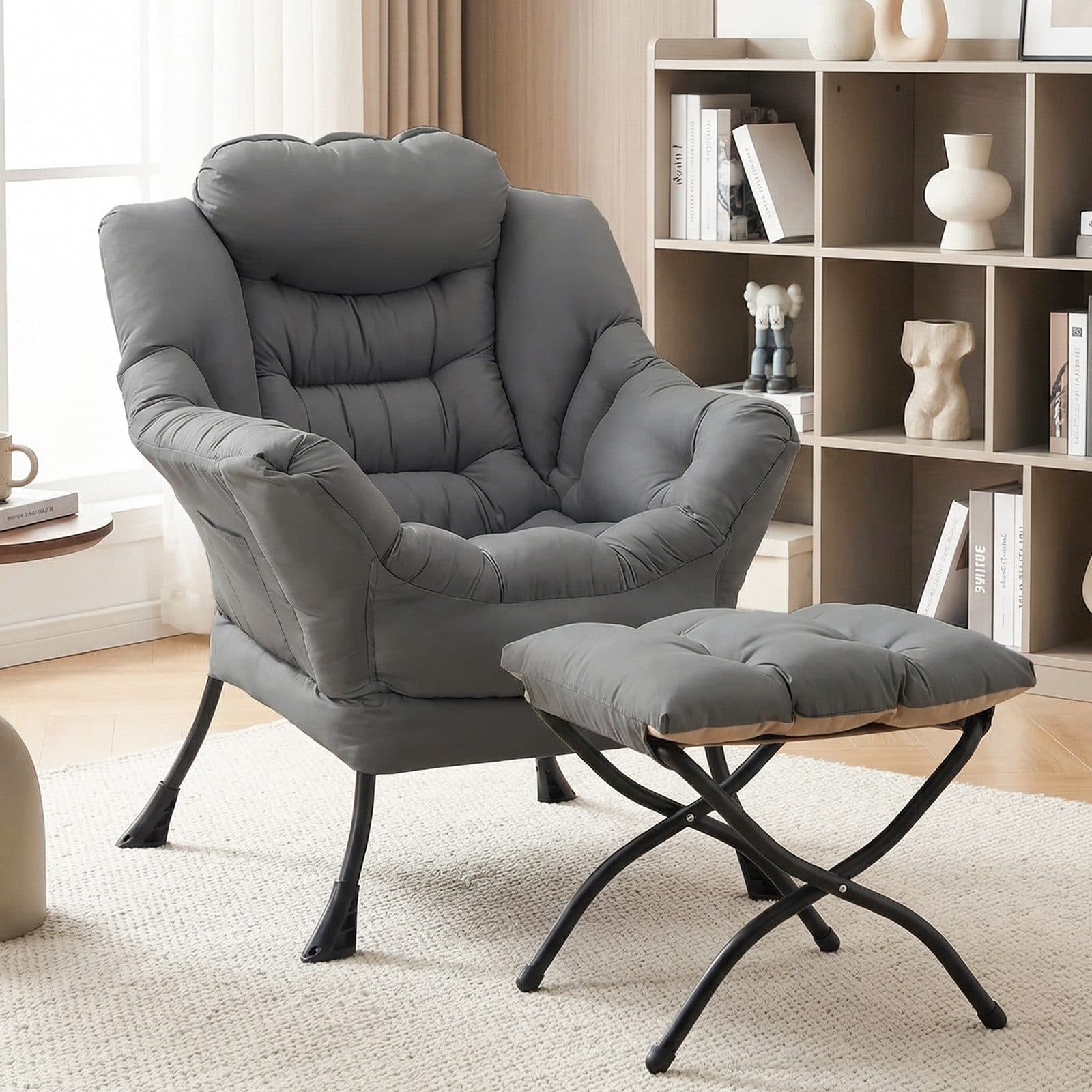 TLGREEN Loungesessel mit klappbarem Fußhocker, ergonomisch Relaxsessel - Bild 2