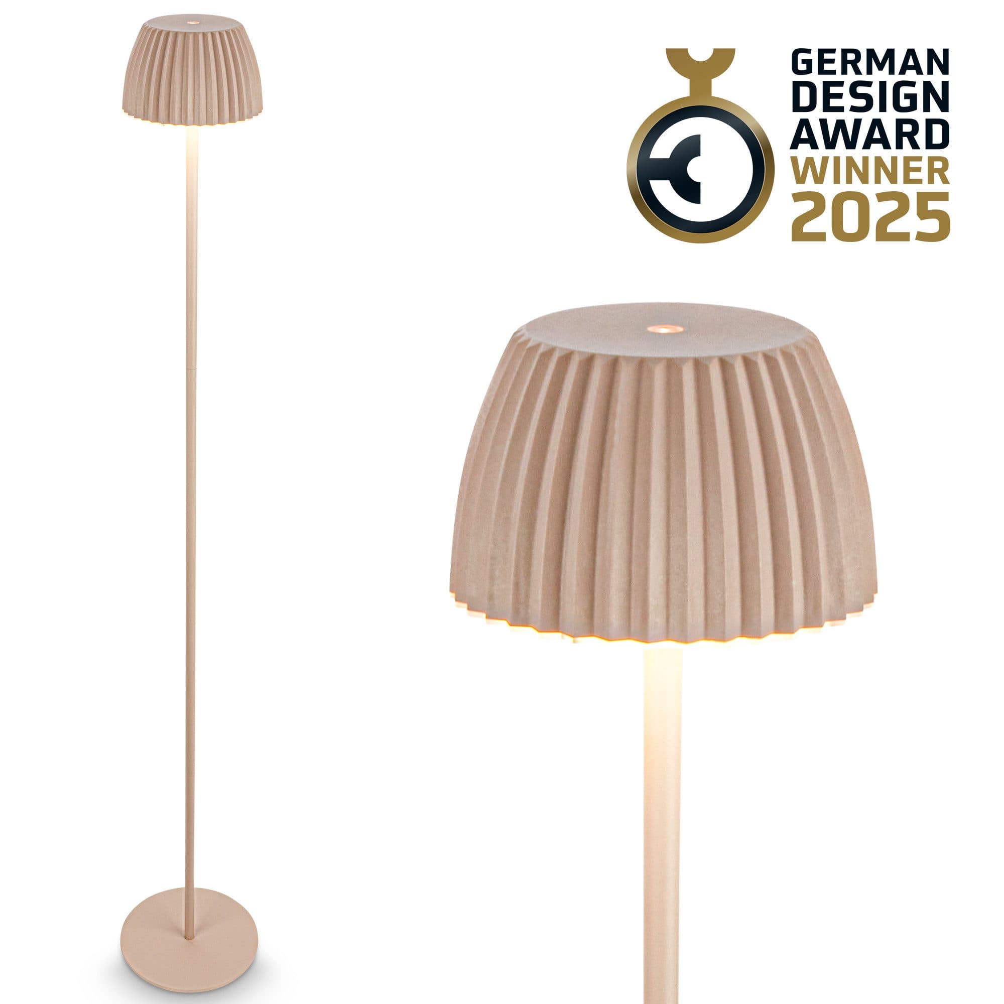 BRILONER LEUCHTEN LED Stehlampe Riffle Beige Kabellos Touchdimmer - Bild 2