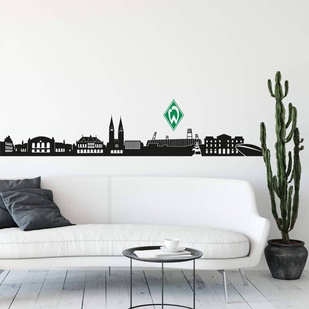 Werder Bremen Wandtattoo Fußball Skyline Logo Schwarz Selbstklebend - Bild 2