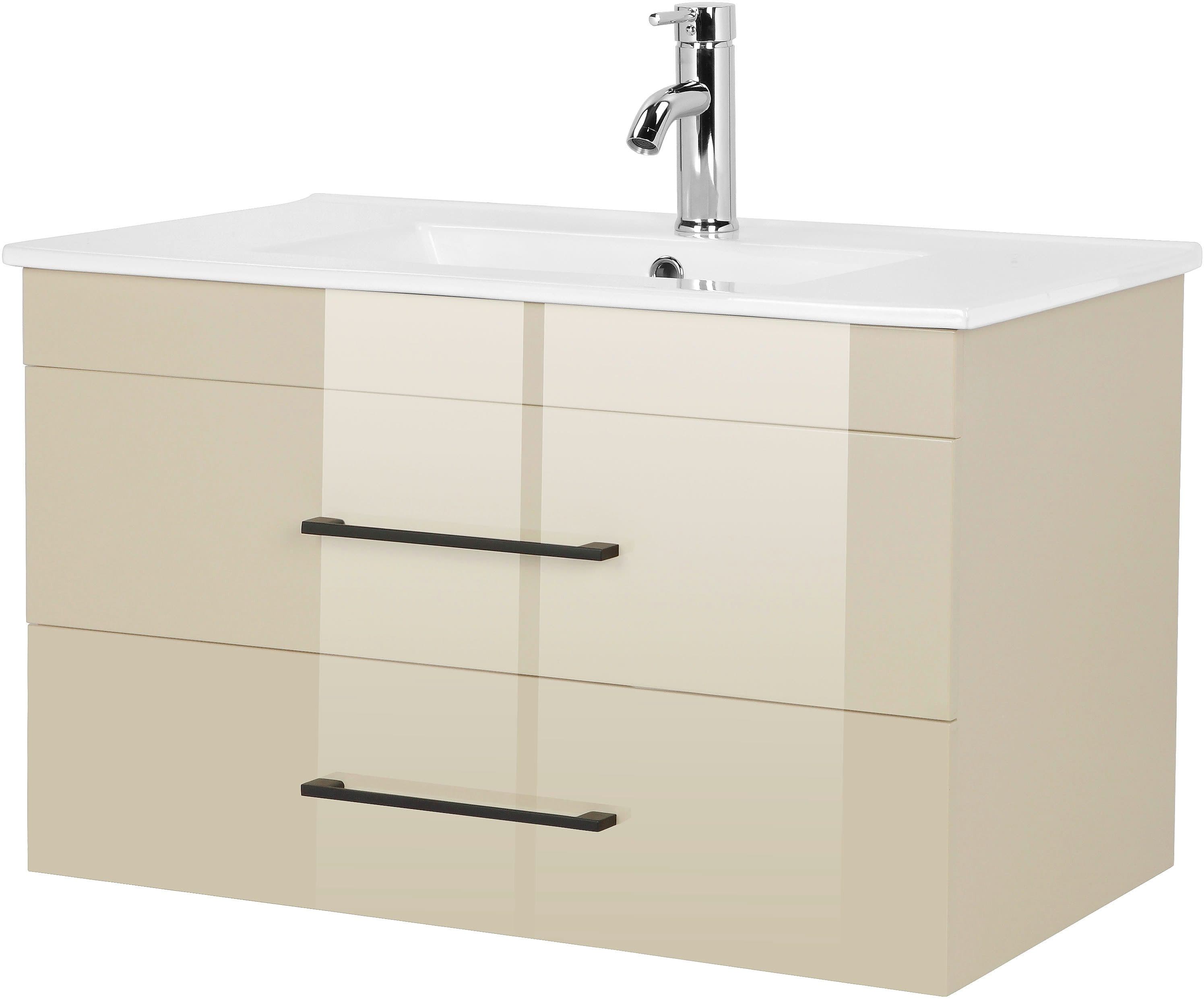 WELLTIME Waschtisch Florenz mit Waschbecken Cashmere Hochglanz - Bild 2