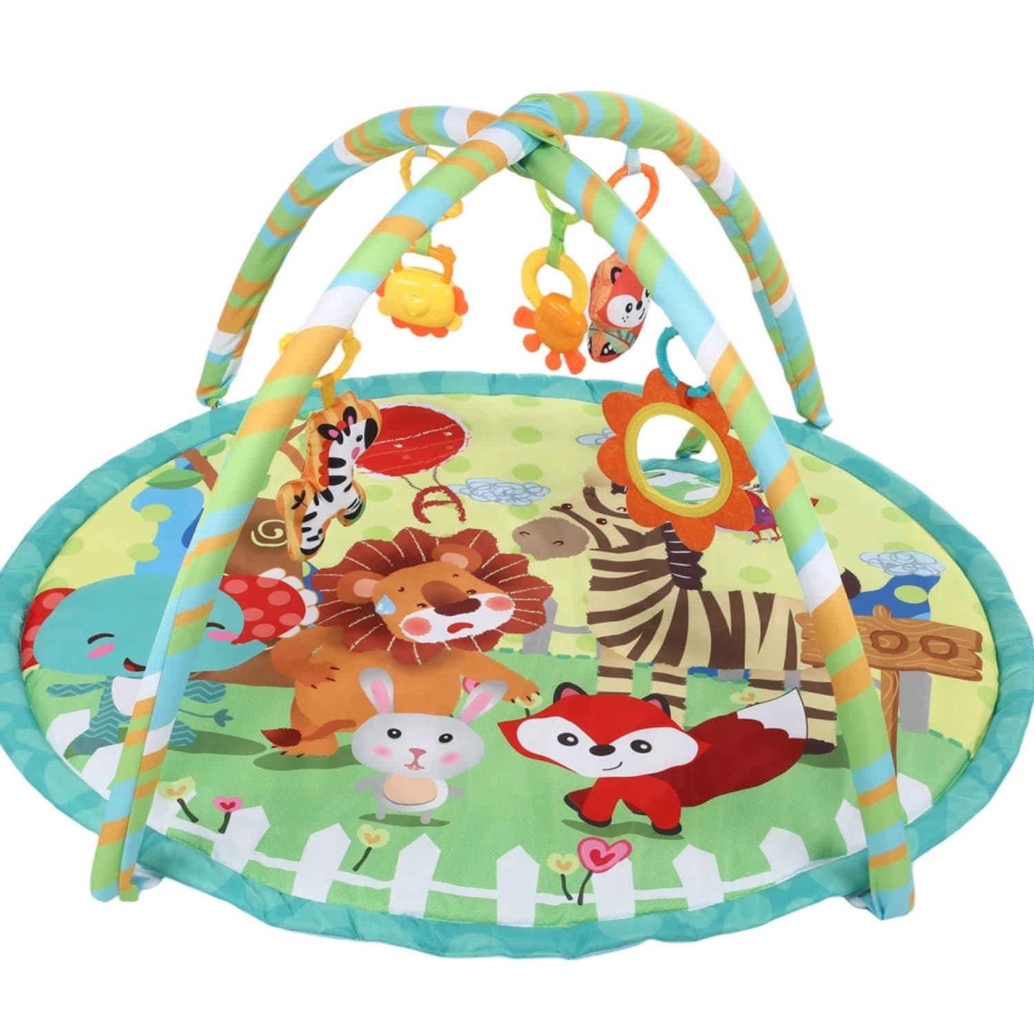 oyajia Spielmatte 93x83×50cm Grün mit 5 Spielzeugen - Bild 2