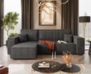 Lookway Ecksofa CARLOS L-Form Dunkelgrau mit Schlaffunktion und Bettkasten Bild 2