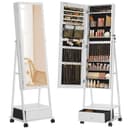 SONGMICS Schmuckschrank mit Ganzkörperspiegel und Schublade Weiß Bild 2