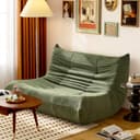 HAUSS SPOLE Sitzsack 2-Sitzer Lazy-Sofa Grün Teddy-Samt Modern Bild 2