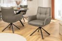 riess-ambiente Drehstuhl SIGNATURE Taupe Schwarz Leder Bild 2