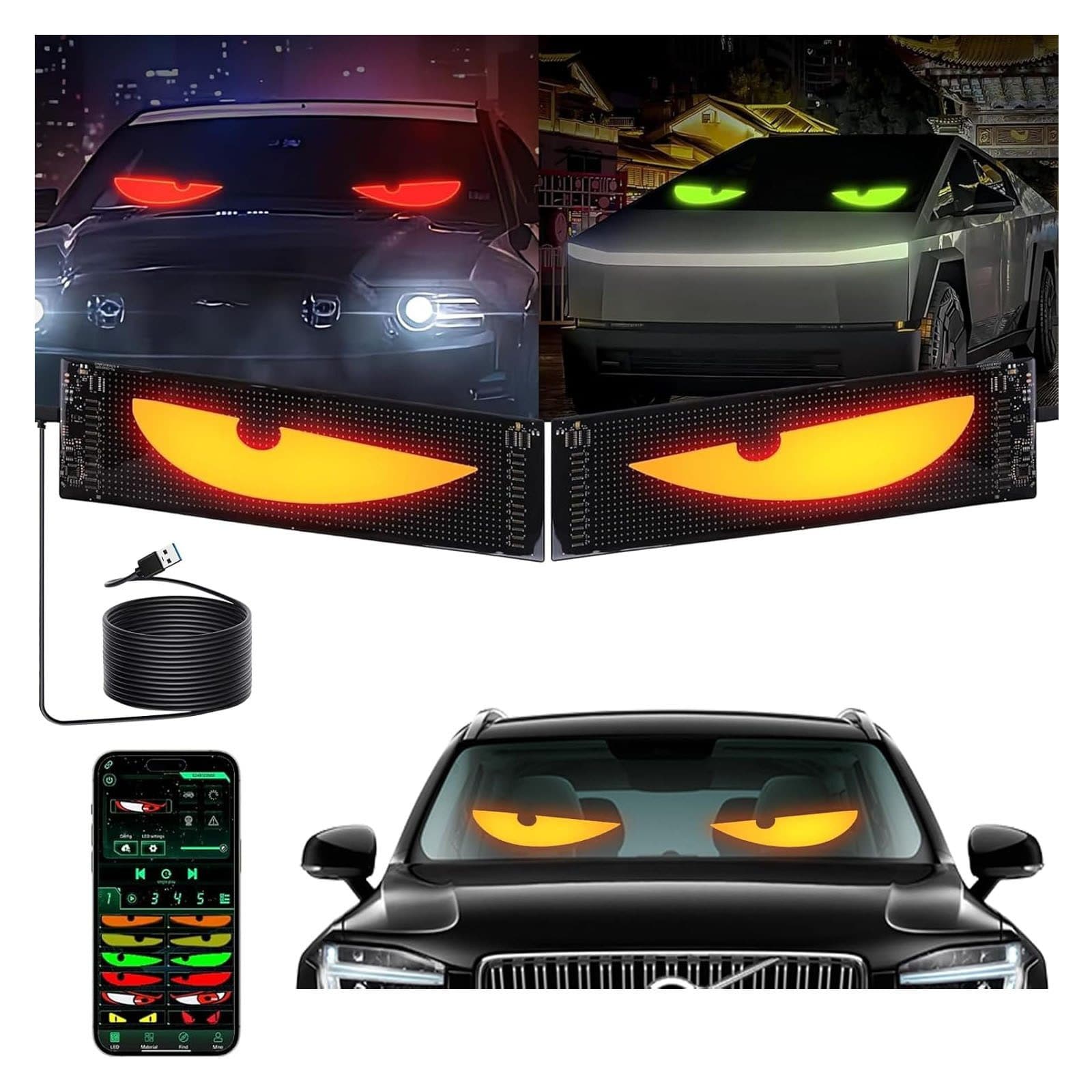 VIVIHEYDAY LED Nachtlicht Devil Eyes App-Steuerung Bluetooth USB - Bild 2