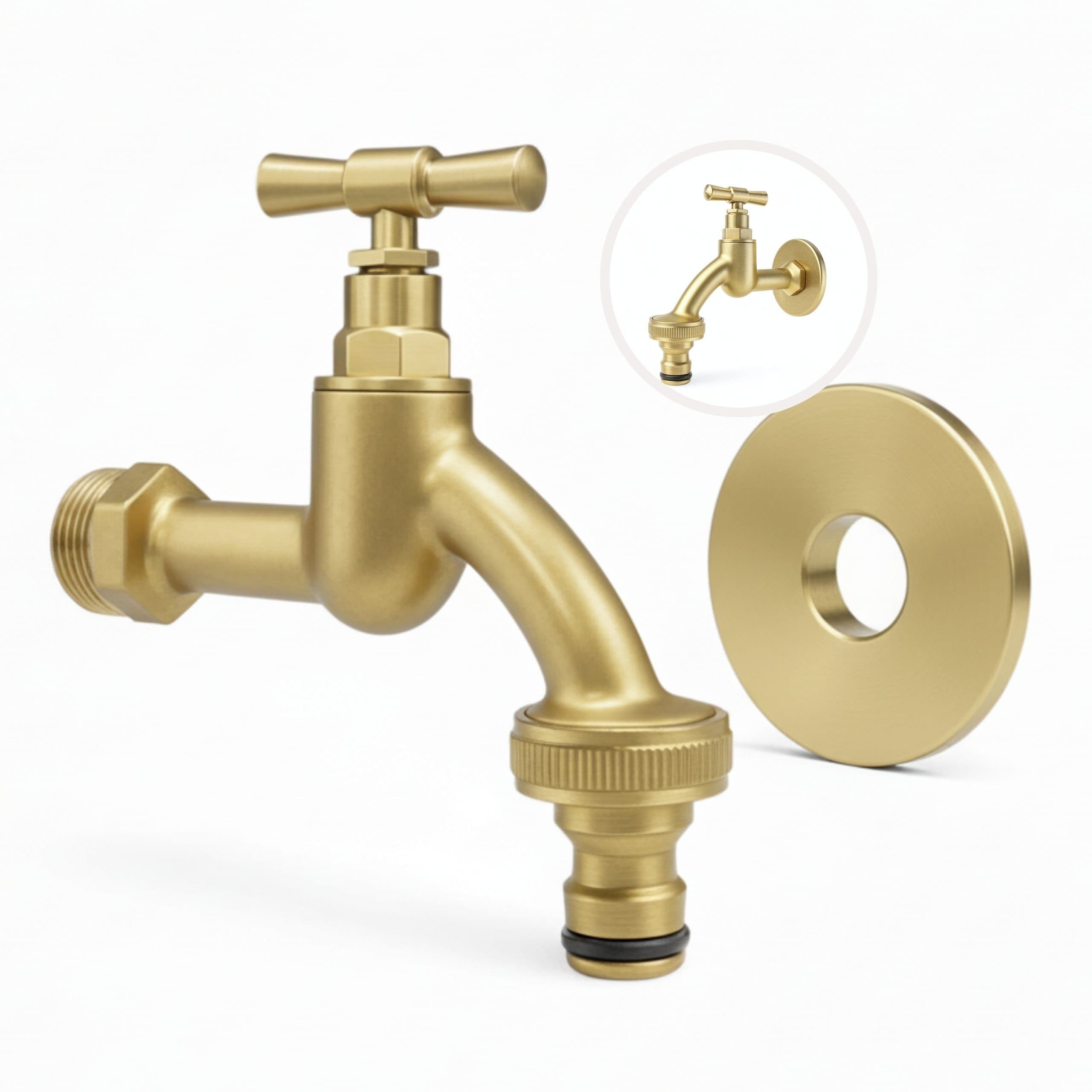LIVLIG Außenwasserhahn Garten Frostsicher Goldene Akzente - Bild 2