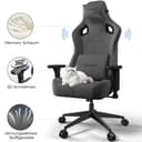 Devoko Gaming-Stuhl Luxuriöser Wildlederimitat Ergonomisch & Großzügigem Sitz Bürostuhl Atmungsaktiver Stoff Memory-Schaum Leiseroller Gaslift Stufe 4 Bild 2